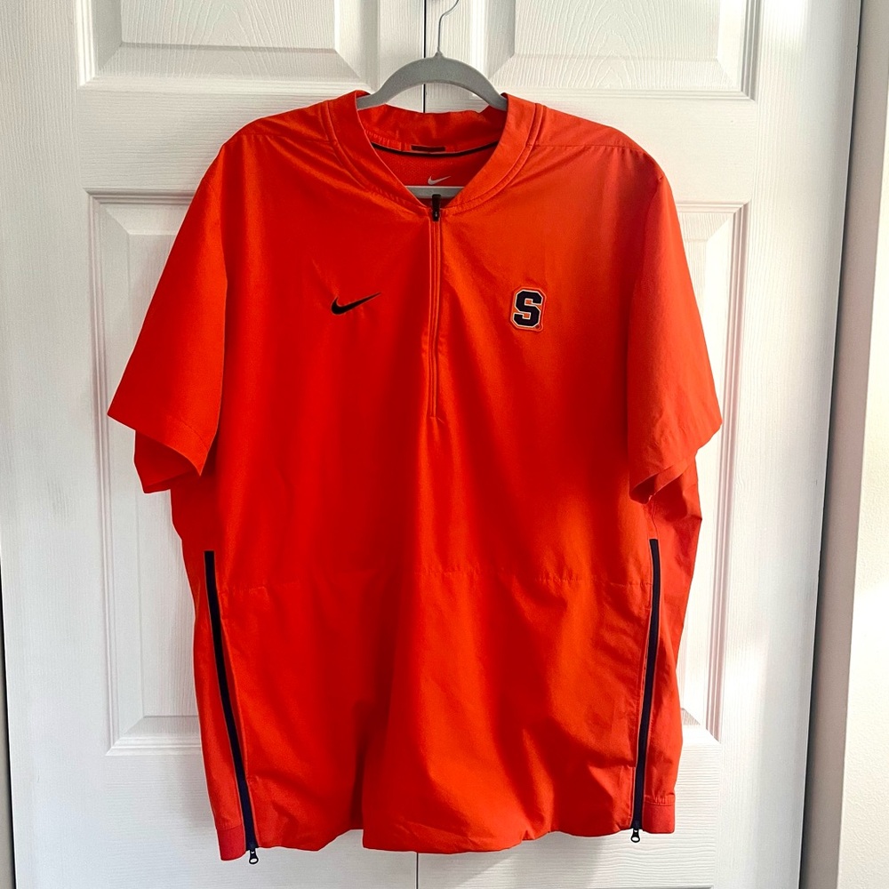 Syracuse Pullover 1/4 Zip Short Sleeve Windbreaker, Nike, Size XL